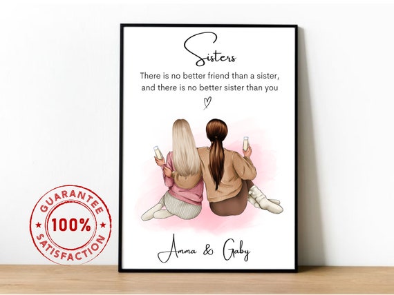 Personalized Sister Birthday Gift, Women Art Print