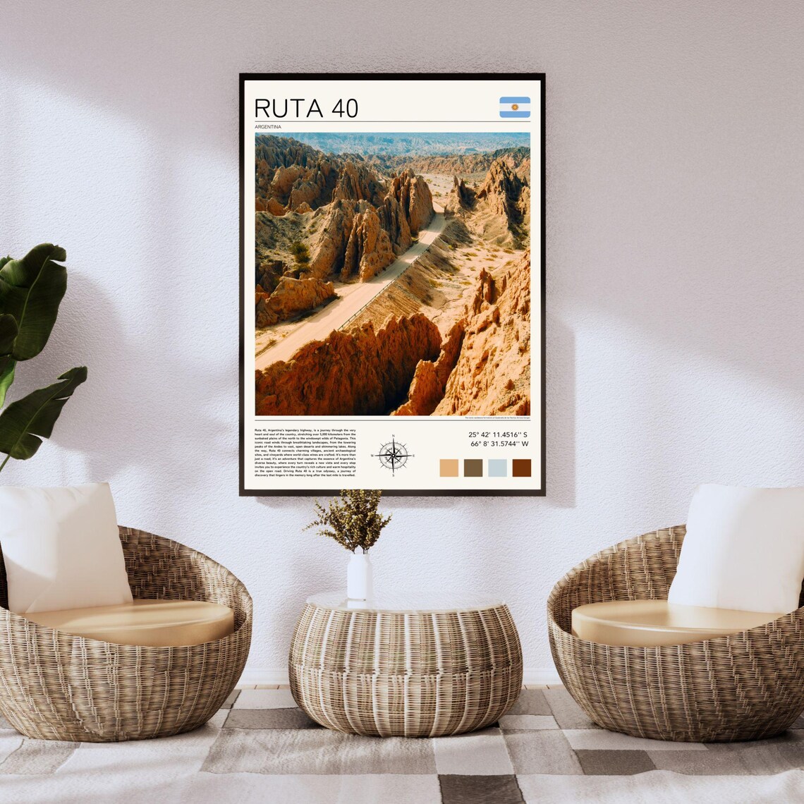 Ruta 40 Argentina Desert Canyon Red Rock Road Trip Adventure Poster - Image 2