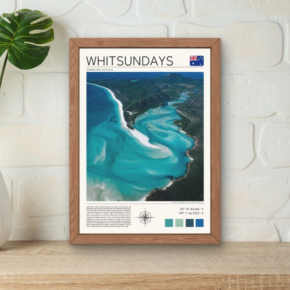 Whitsundays Australia Aerial Swirling Sands Turquoise Inlet Poster