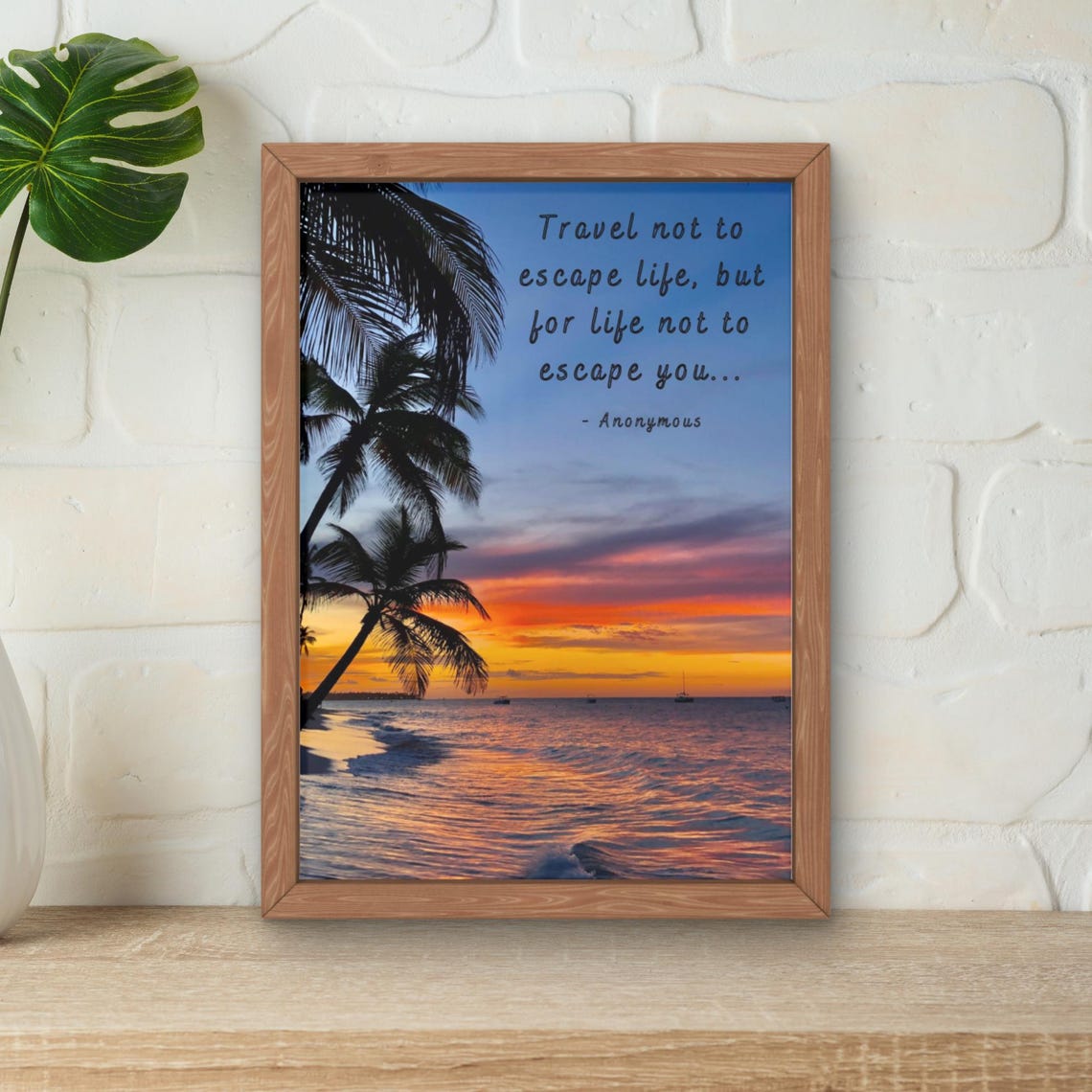 Travel Quote Print Inspiring Travel Quote Poster Travel Poster Escape Quote Wall Art Beach Travel Print Typography Travel Art