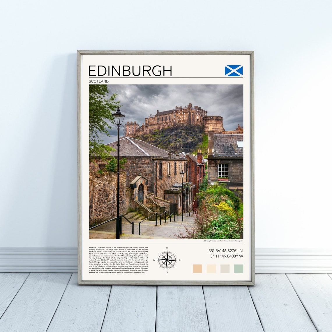 Edinburgh Scotland Castle Old Town Royal Mile Historic Travel Poster - Image 2