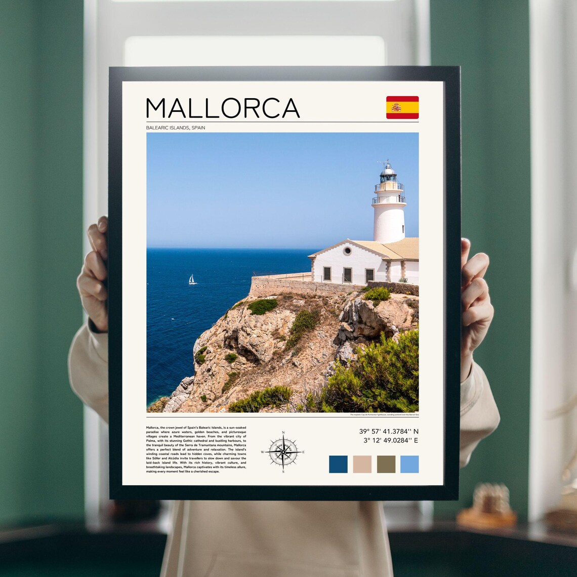 Mallorca Spain Formentor Lighthouse Cliff Mediterranean Sea Travel Poster - Image 2