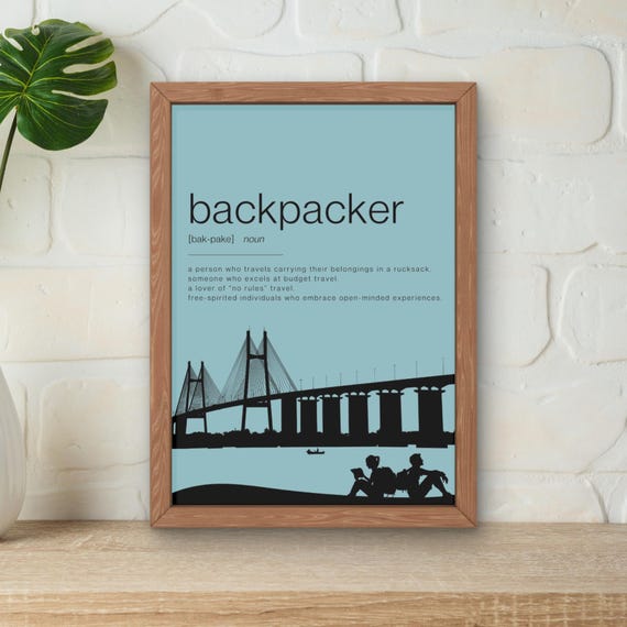 Backpacker Poster Backpacker Definition Print Custom Wall Art Quote Print Travel Wall Art Typography Wall Art Backpacking Travel Art