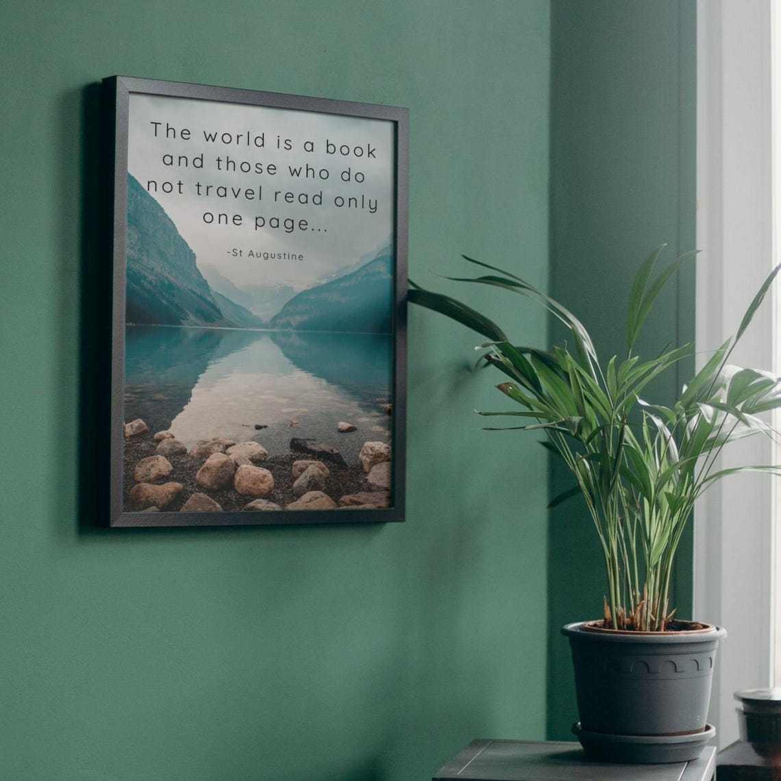 The World Is a Book Travel Quote St Augustine Mountain Lake Poster - Image 3
