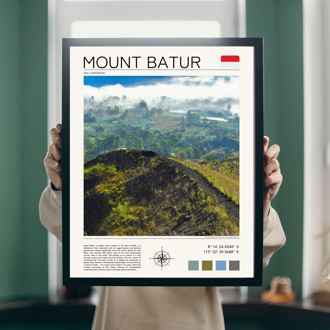 Mount Batur Bali Indonesia Volcano Sunrise Trek Crater View Poster - Image 2