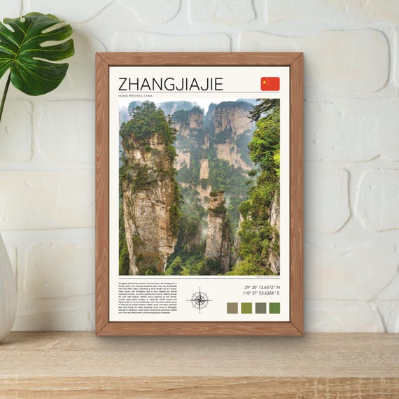 Zhangjiajie Print Zhangjiajie Forest National Park Print Zhangjiajie Wall Art Wulingyuan Poster Zhangjiajie China Poster Wulingyuan Art