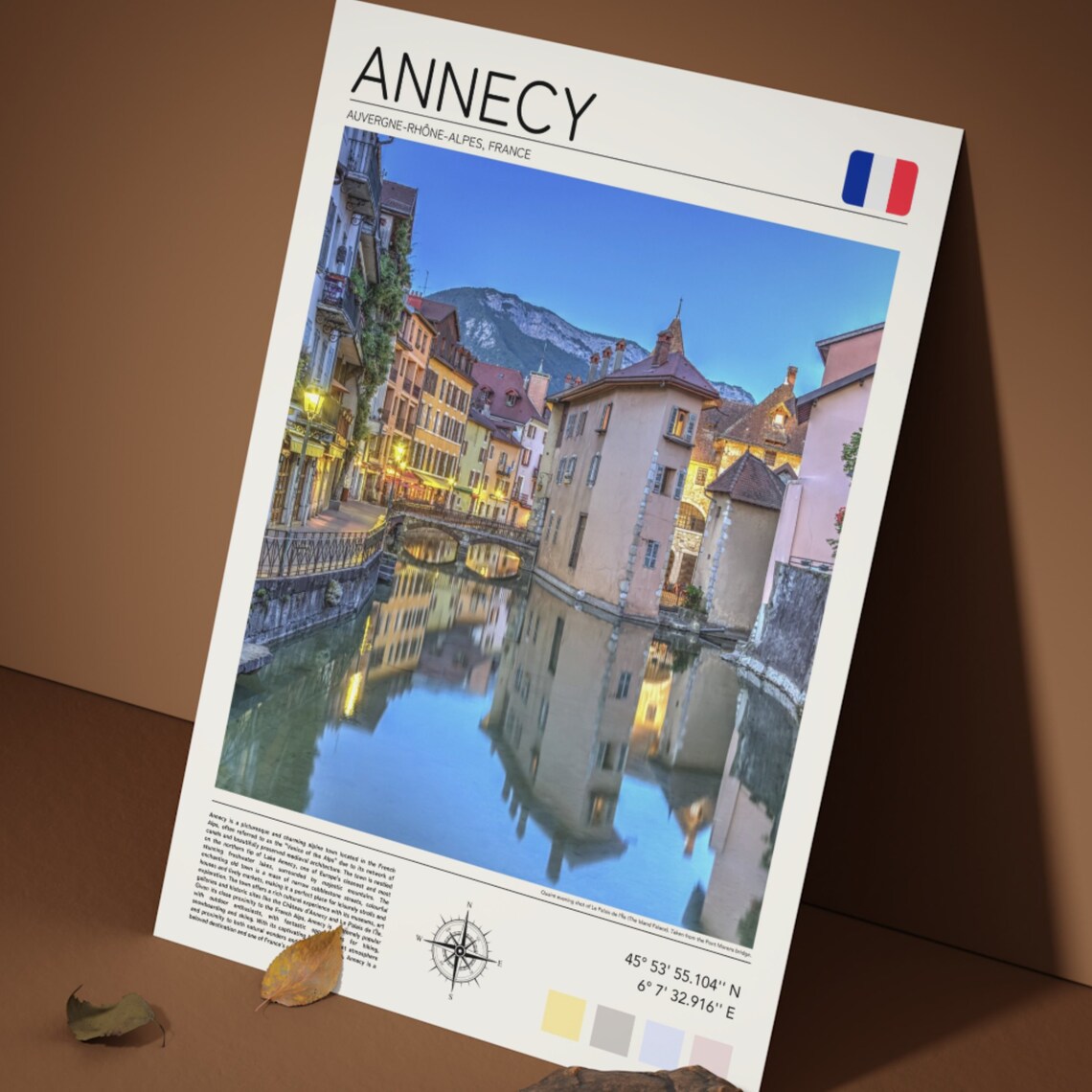 Annecy France Canal Old Town Evening Lights Alpine Lake Travel Poster - Image 5