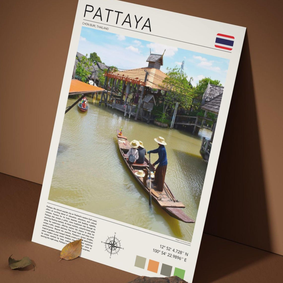 Pattaya Print Pattaya Thailand Wall Art Pattaya Floating Market Print Thailand Travel Print Thailand Wall Art Pattaya Personalised Art - Image 5
