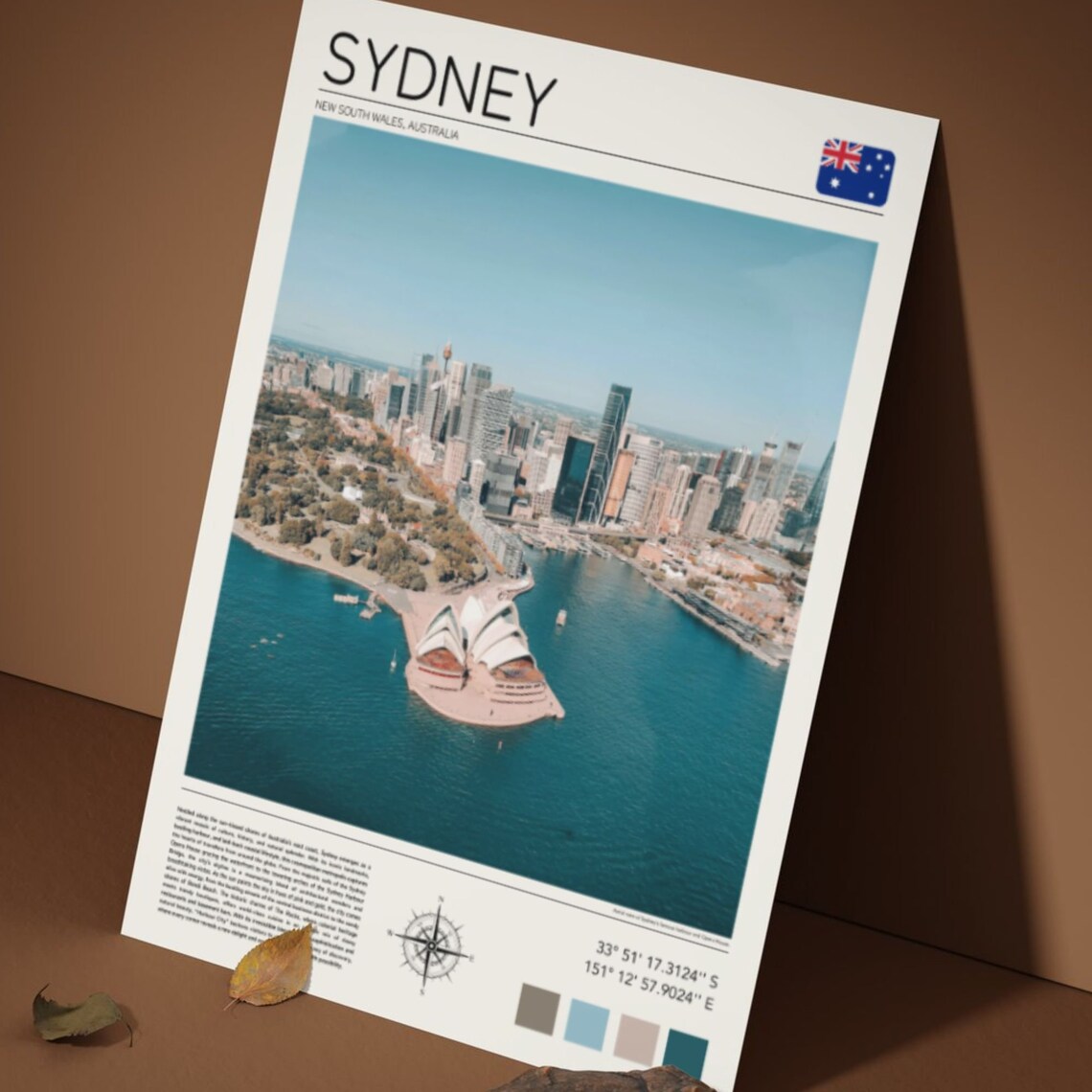 Sydney Harbour Opera House Aerial Photo Australia Travel Poster - Image 4