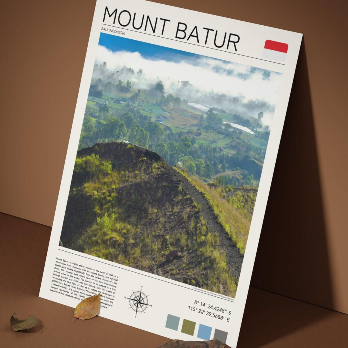 Mount Batur Bali Indonesia Volcano Sunrise Trek Crater View Poster - Image 5