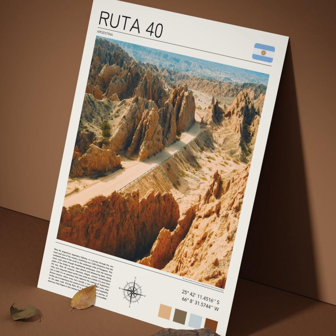 Ruta 40 Argentina Desert Canyon Red Rock Road Trip Adventure Poster - Image 4