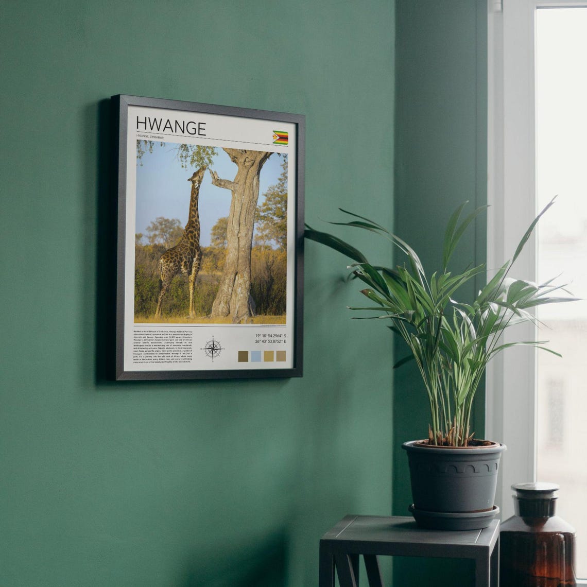 Hwange Poster Hwange Print Hwange Wall Art Hwange Art Print African Safari Print Huange National Park Print Wildlife Wall Art - Image 4