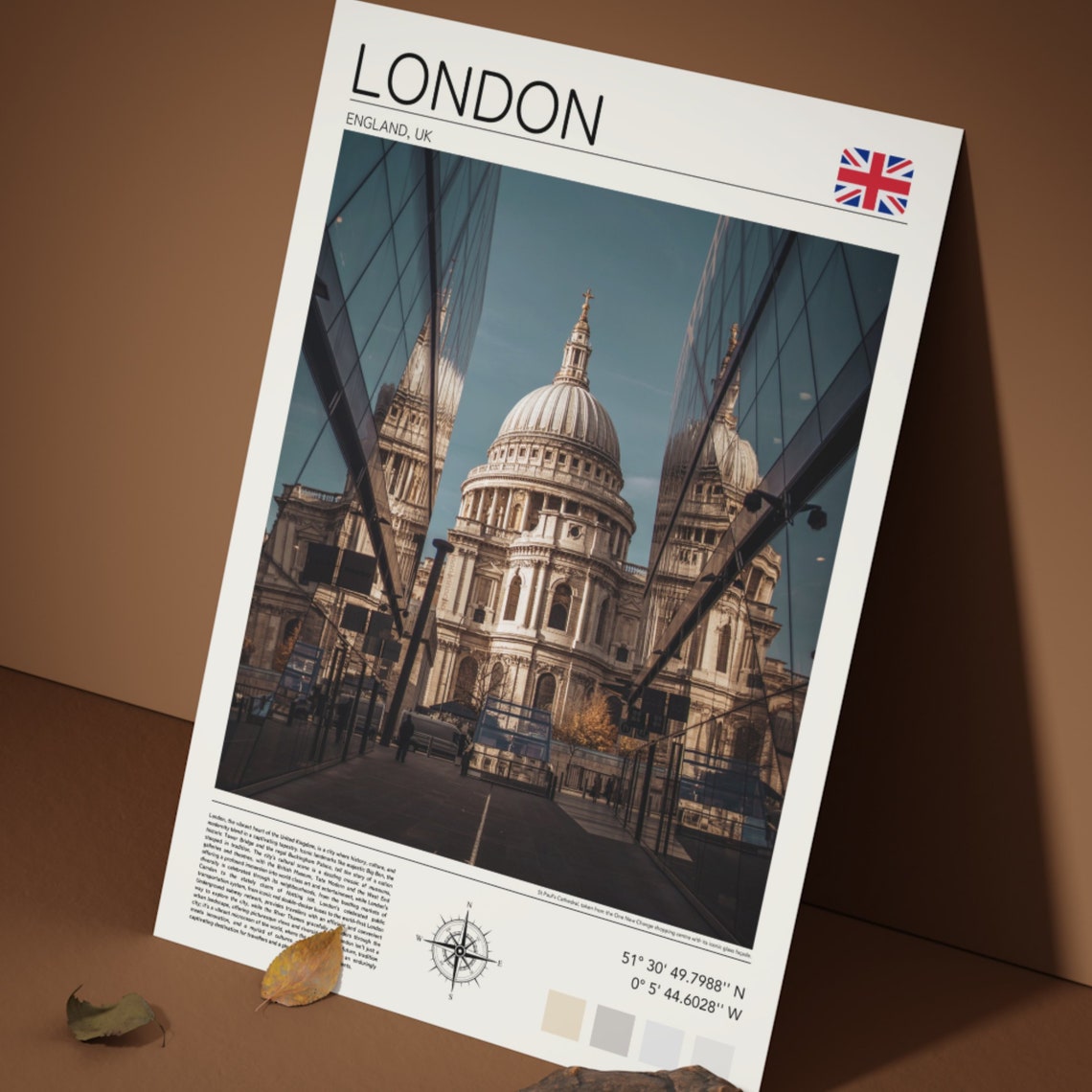 London England St Pauls Cathedral Reflection Minimalist Travel Poster - Image 3