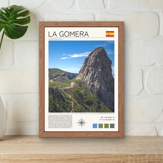 La Gomera Print La Gomera Canary Islands Print La Gomera Wall Art La Gomera Island Spain La Gomera Art Roque De Agando Print