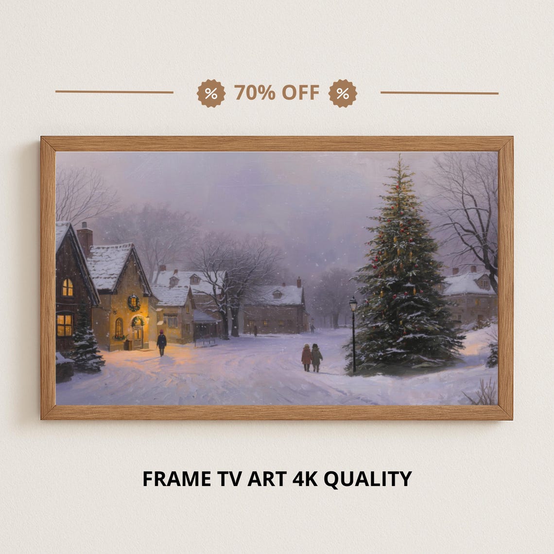 Samsung Frame Tv Art Christmas Evening In The Snowy Village