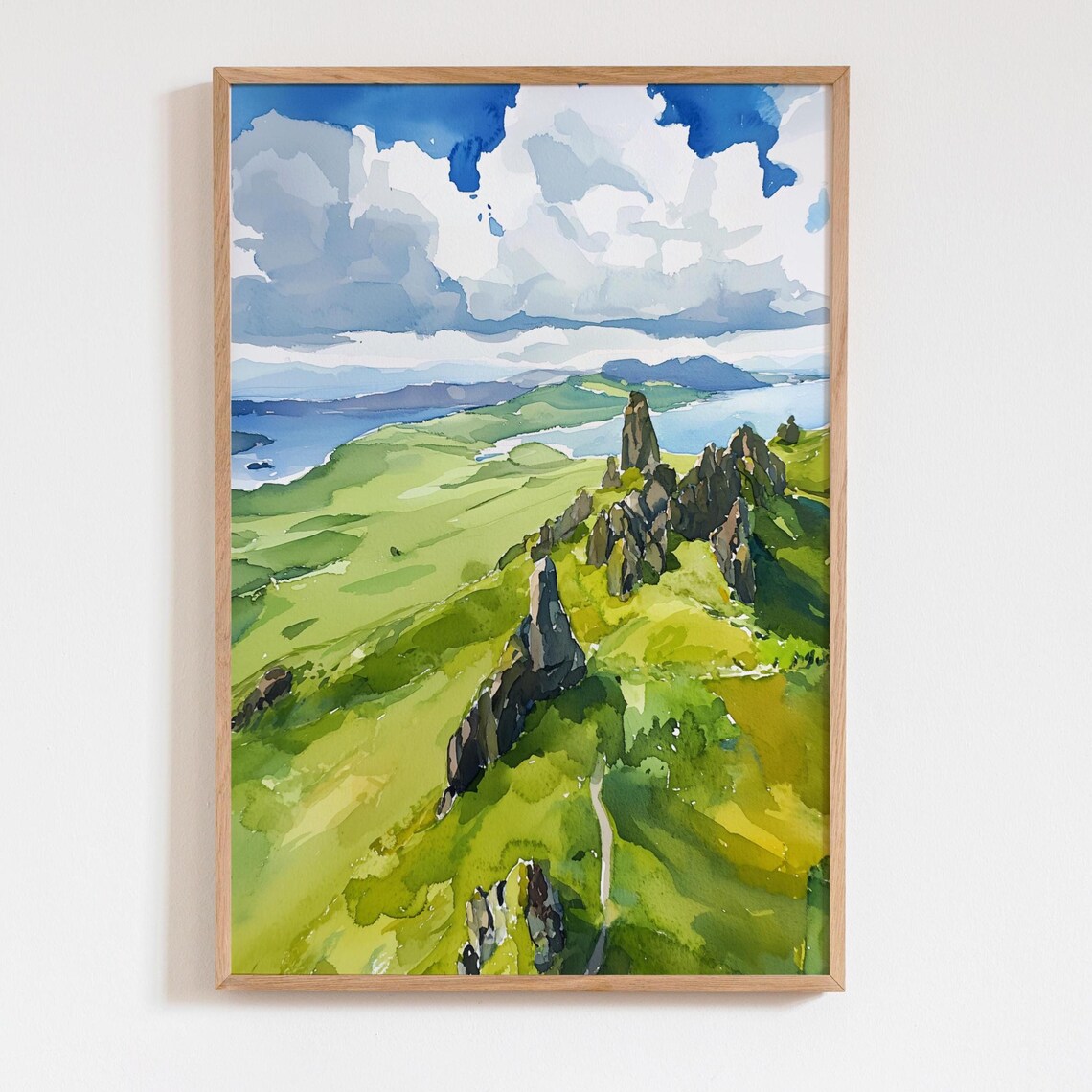 Old Man of Storr Isle of Skye Watercolor Scottish Highlands Wall Art