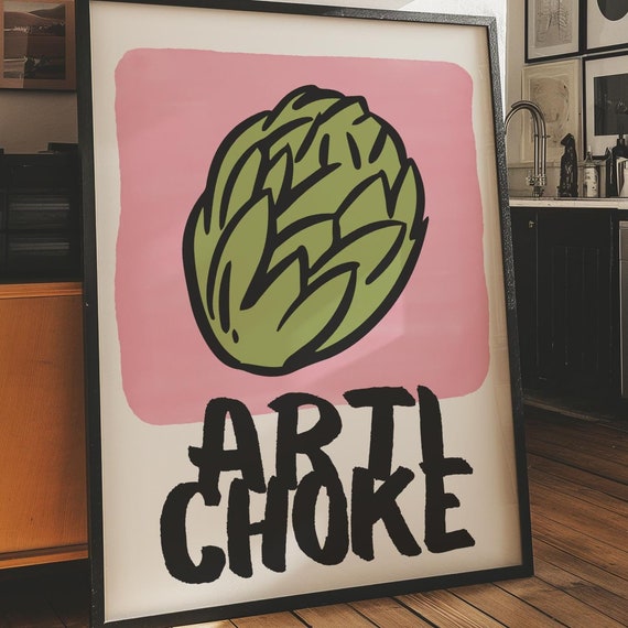 Artichoke Print Vegetable Kitchen Art Fresh Produce Poster Gift For Foodies