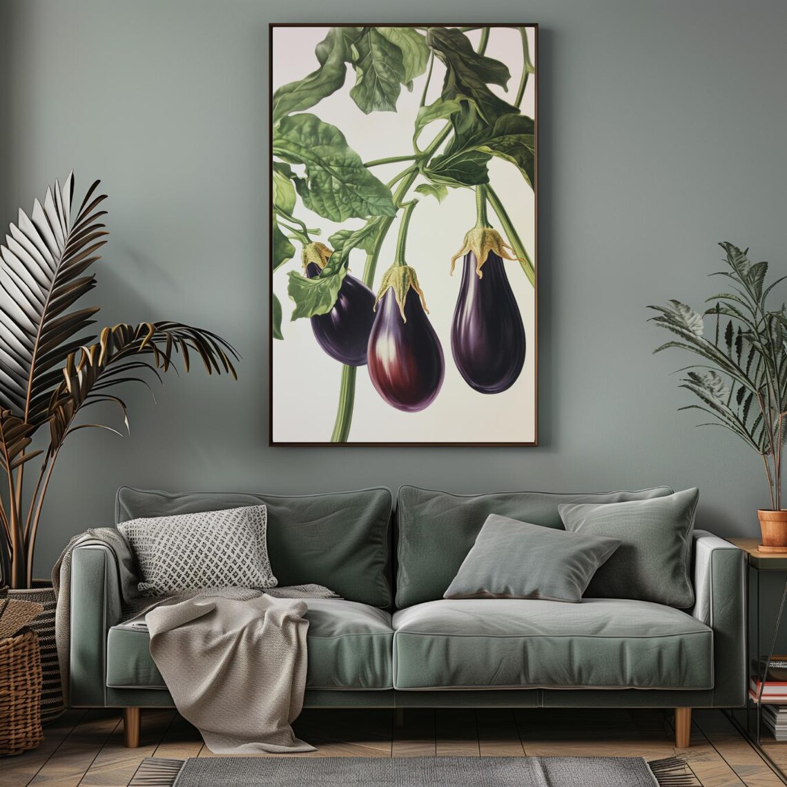 Vintage Eggplant Print Retro Kitchen Decor Aubergine Lithograph Vegetable Kitchen Artwork Restaurant Wall Art Melanzana Poster - Image 5
