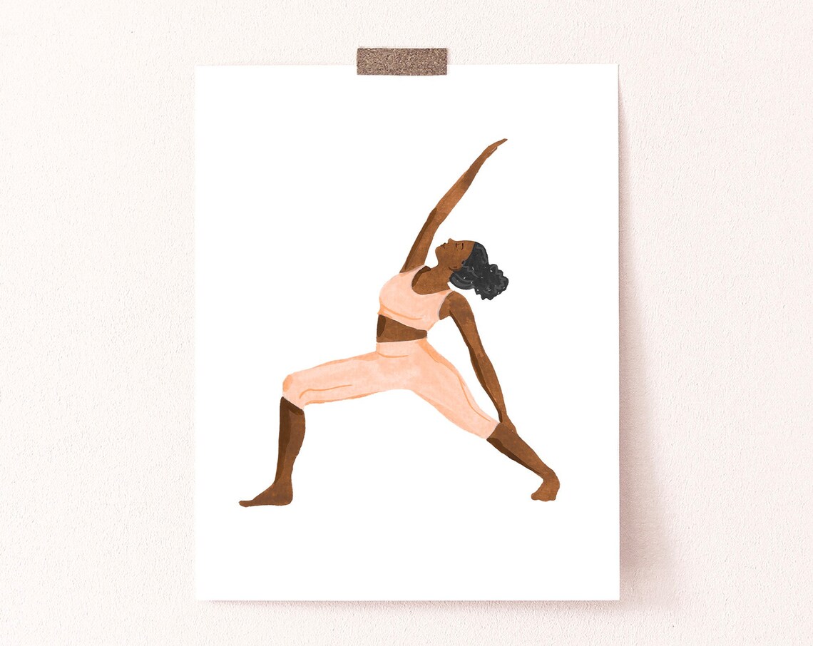Zen Seeker Woman Yoga Pose Art Print, Feminine