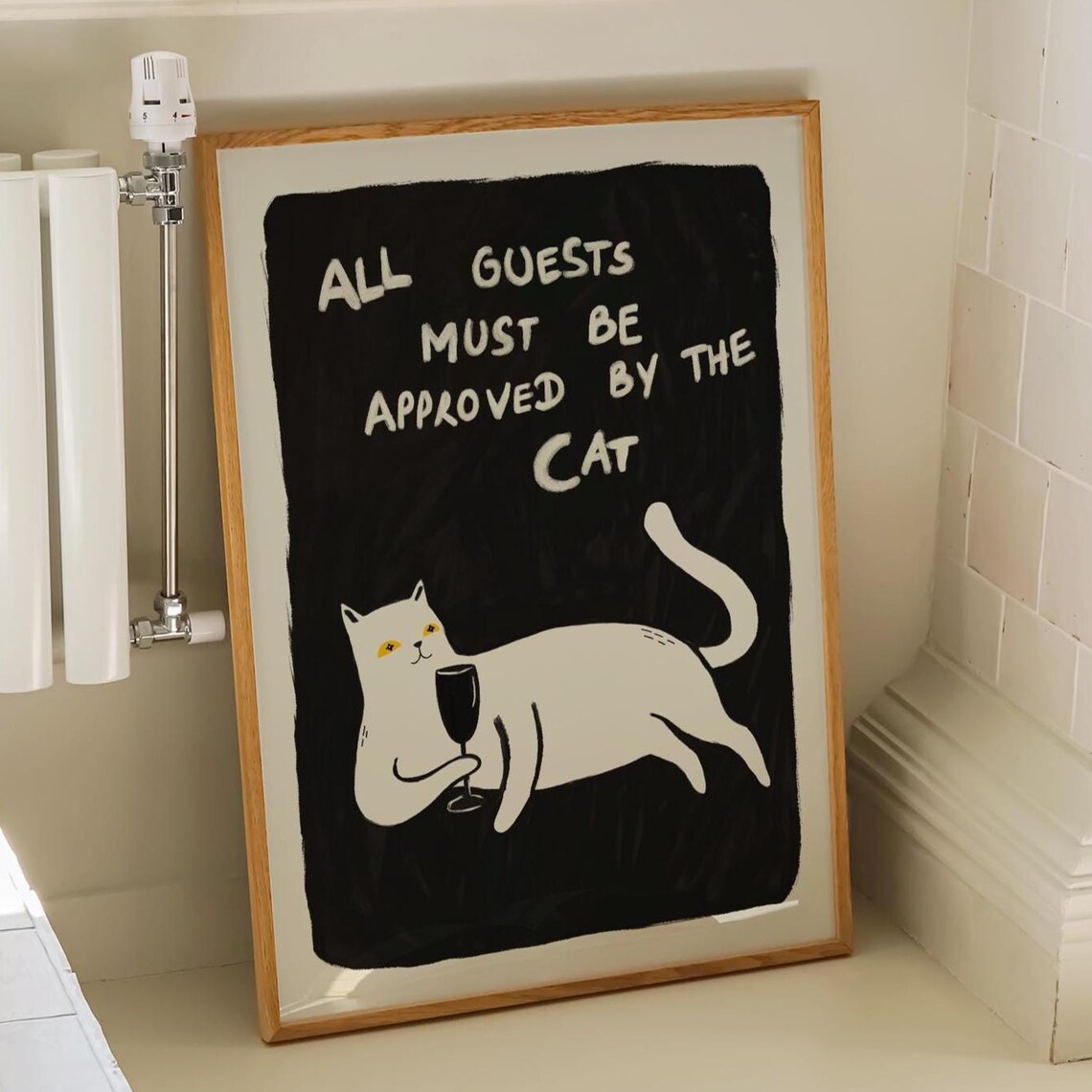 Cat Wall Art Print Funny Poster Cute Kitten Moods Colourful Retro Apartment Decor