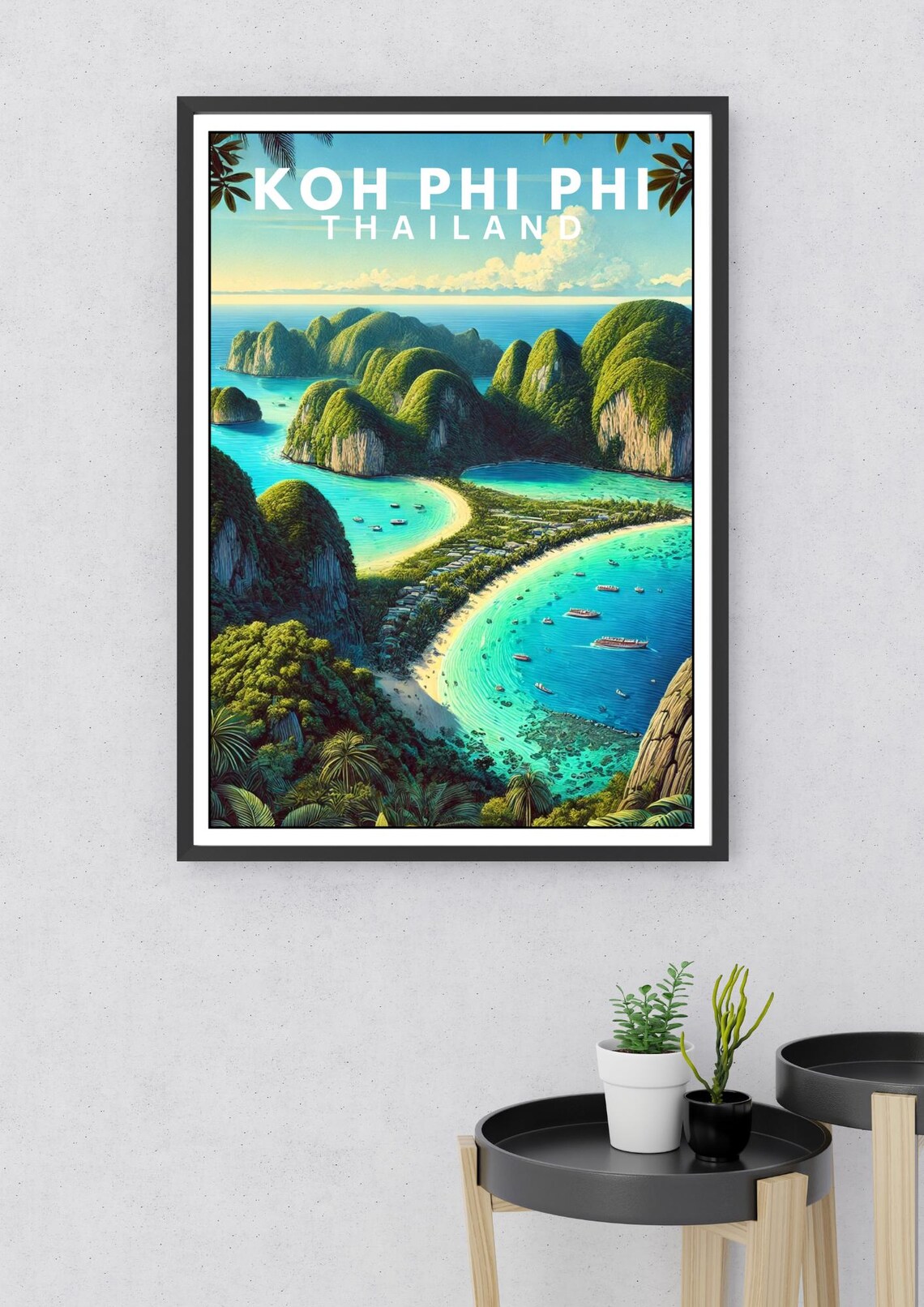 Koh Phi Phi Travel Poster, Thailand Island View - Image 2