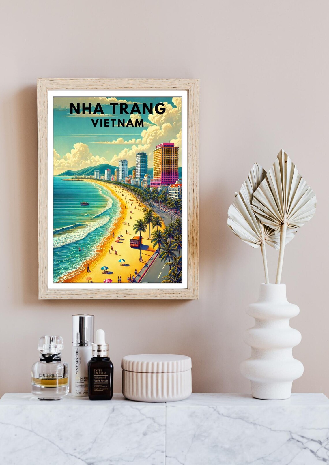 Nha Trang Vietnam Beach Poster Travel Art Print Coastal City Wall Decor Beach Lovers Gift Vietnam Travel Souvenir Nha Trang Beach Print - Image 4