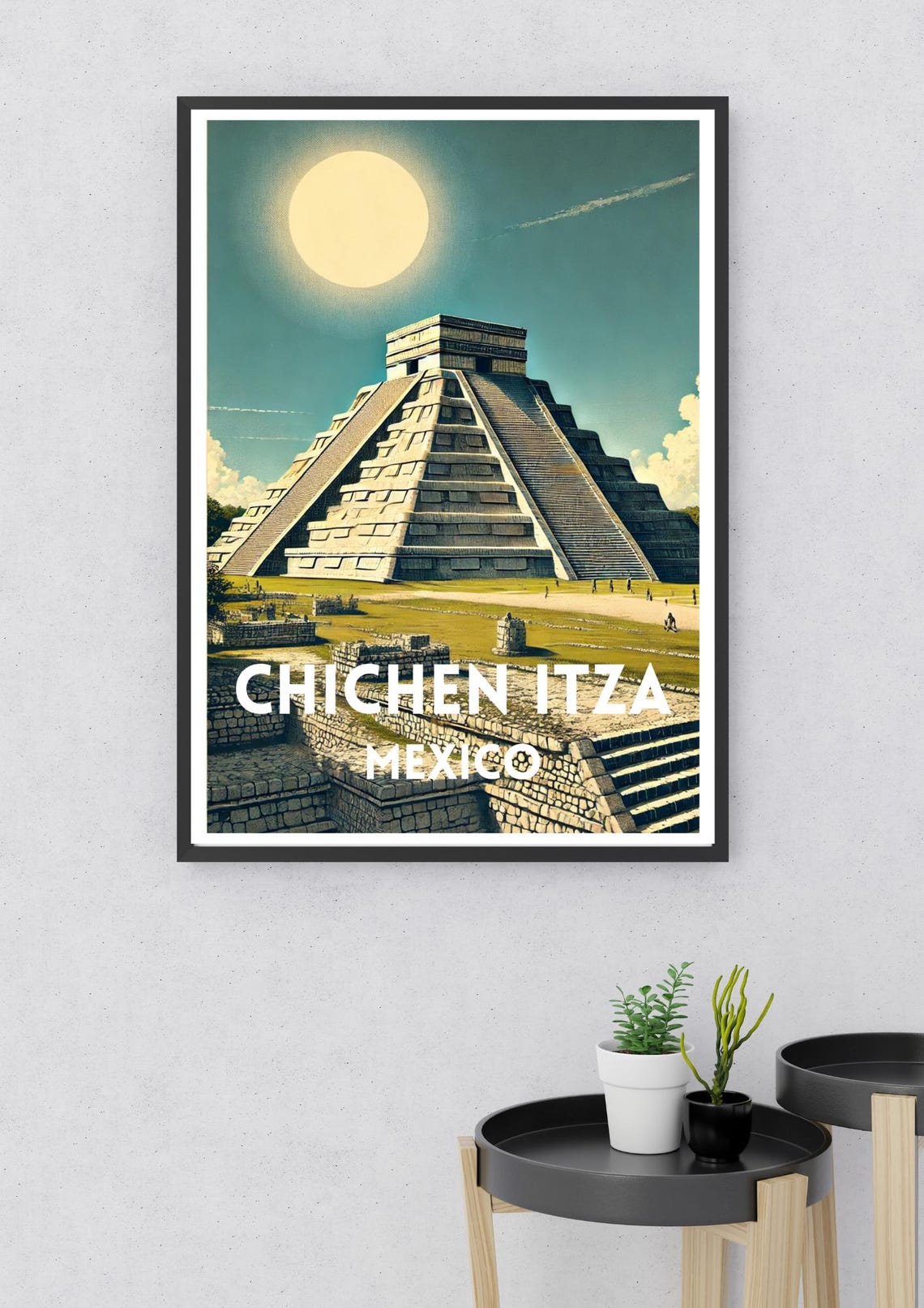 Chichen Itza Mexico El Castillo Mayan Pyramid Vintage Travel Poster - Image 2
