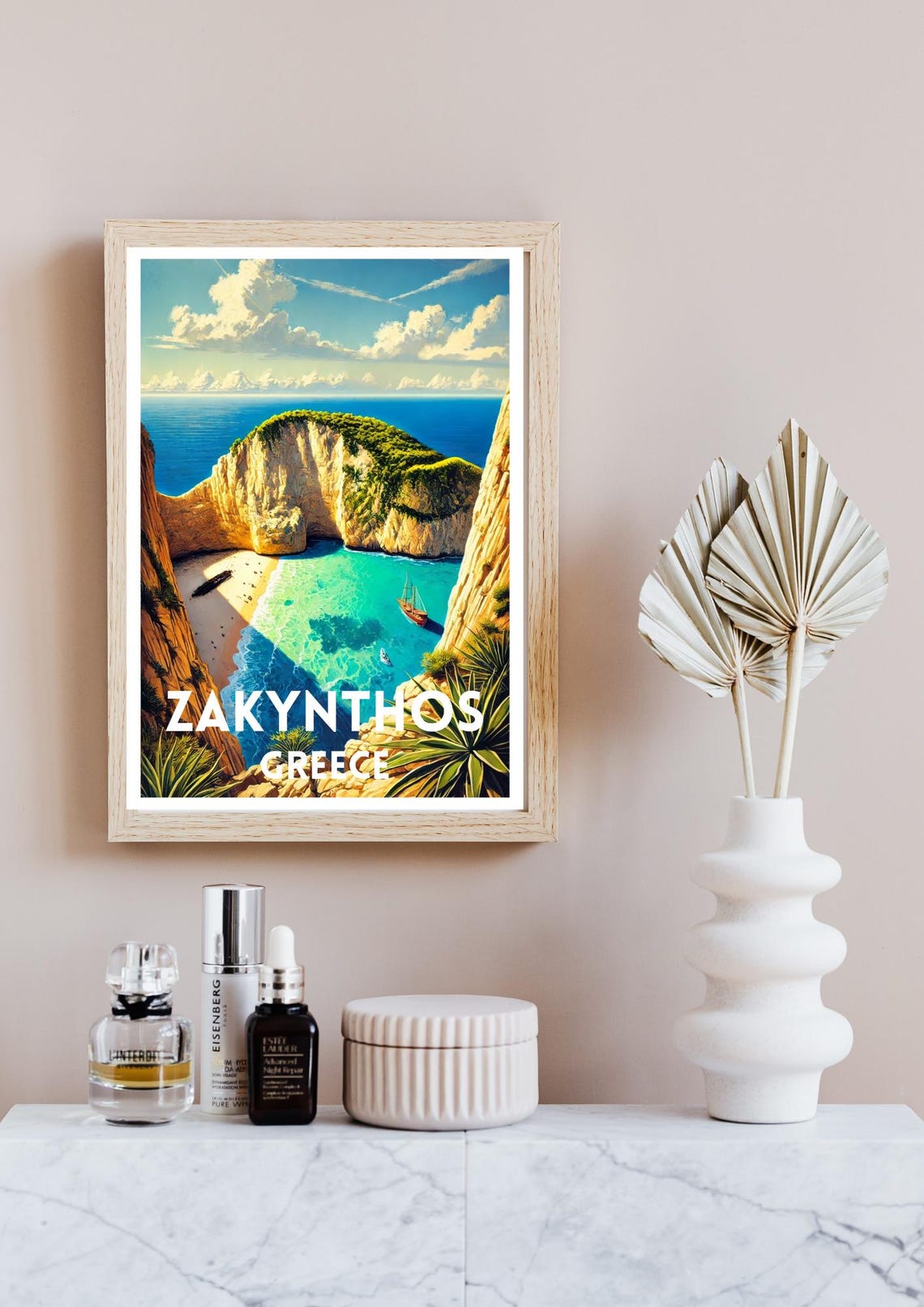 Zakynthos Greece Navagio Shipwreck Cove Turquoise Beach Travel Poster - Image 4