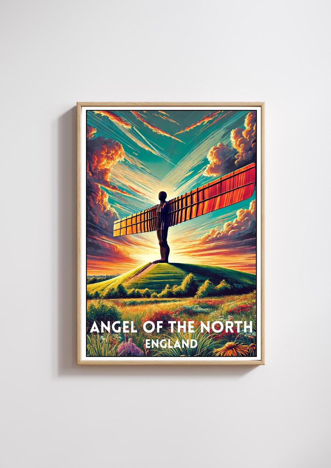 Angel of the North Vintage Travel Poster Print