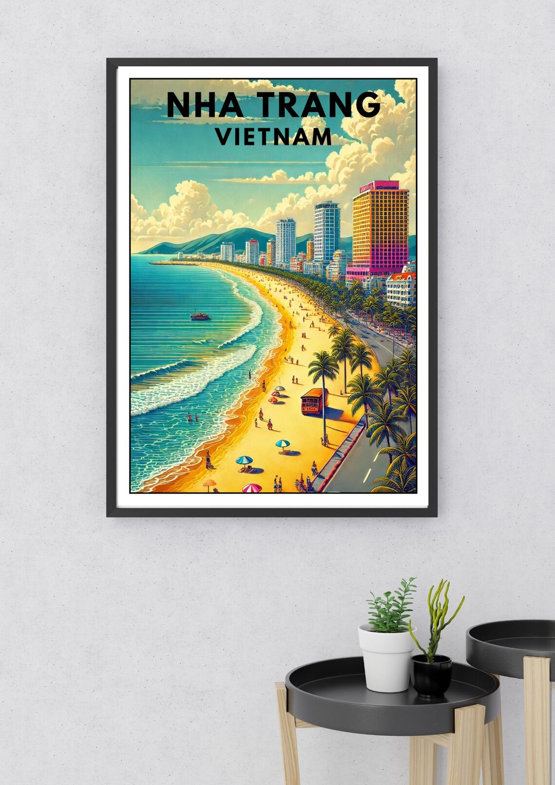 Nha Trang Vietnam Beach Poster Travel Art Print Coastal City Wall Decor Beach Lovers Gift Vietnam Travel Souvenir Nha Trang Beach Print - Image 2