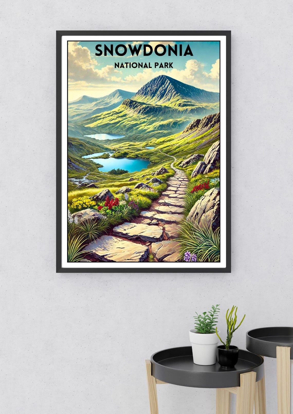 Snowdonia National Park Wales Llanberis Path Spring Vintage Poster - Image 2