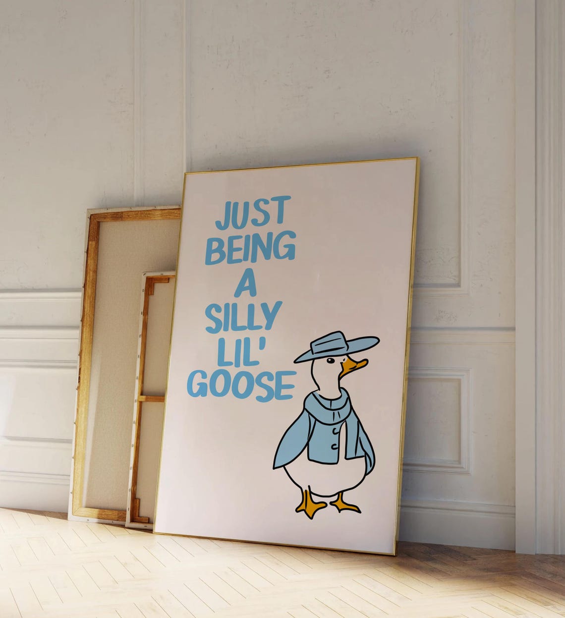 Just Being A Silly Lil Goose Cute Blue Bird Funny Meme Poster - Image 2
