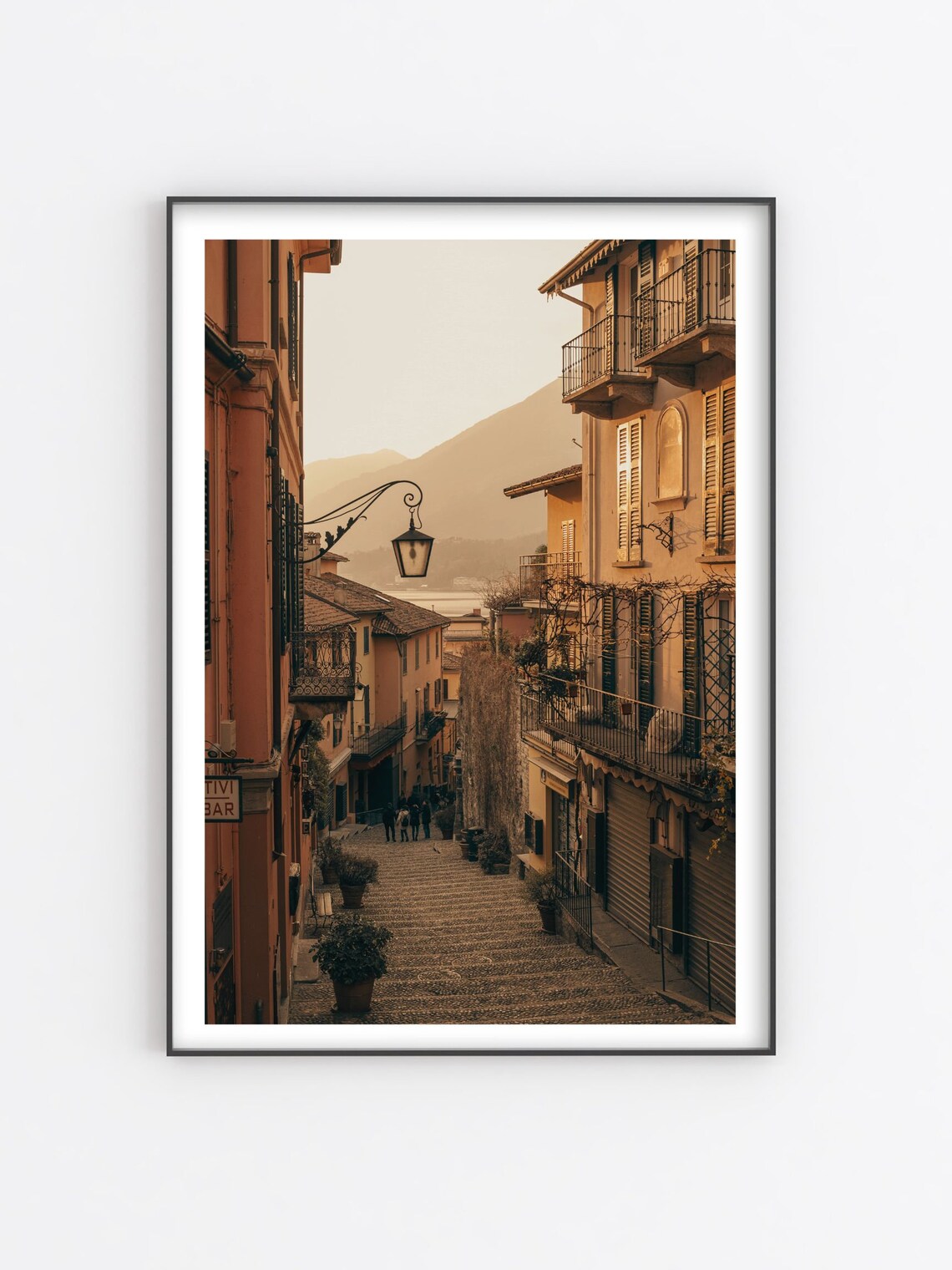 Italian Old Town Steep Street Sunset Warm European Travel Poster - Image 4