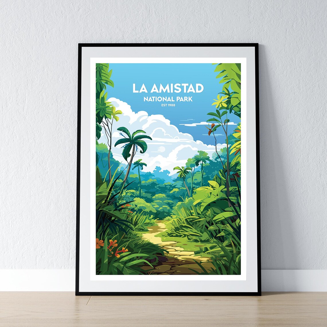 La Amistad National Park Est 1988 Rainforest Jungle Travel Poster