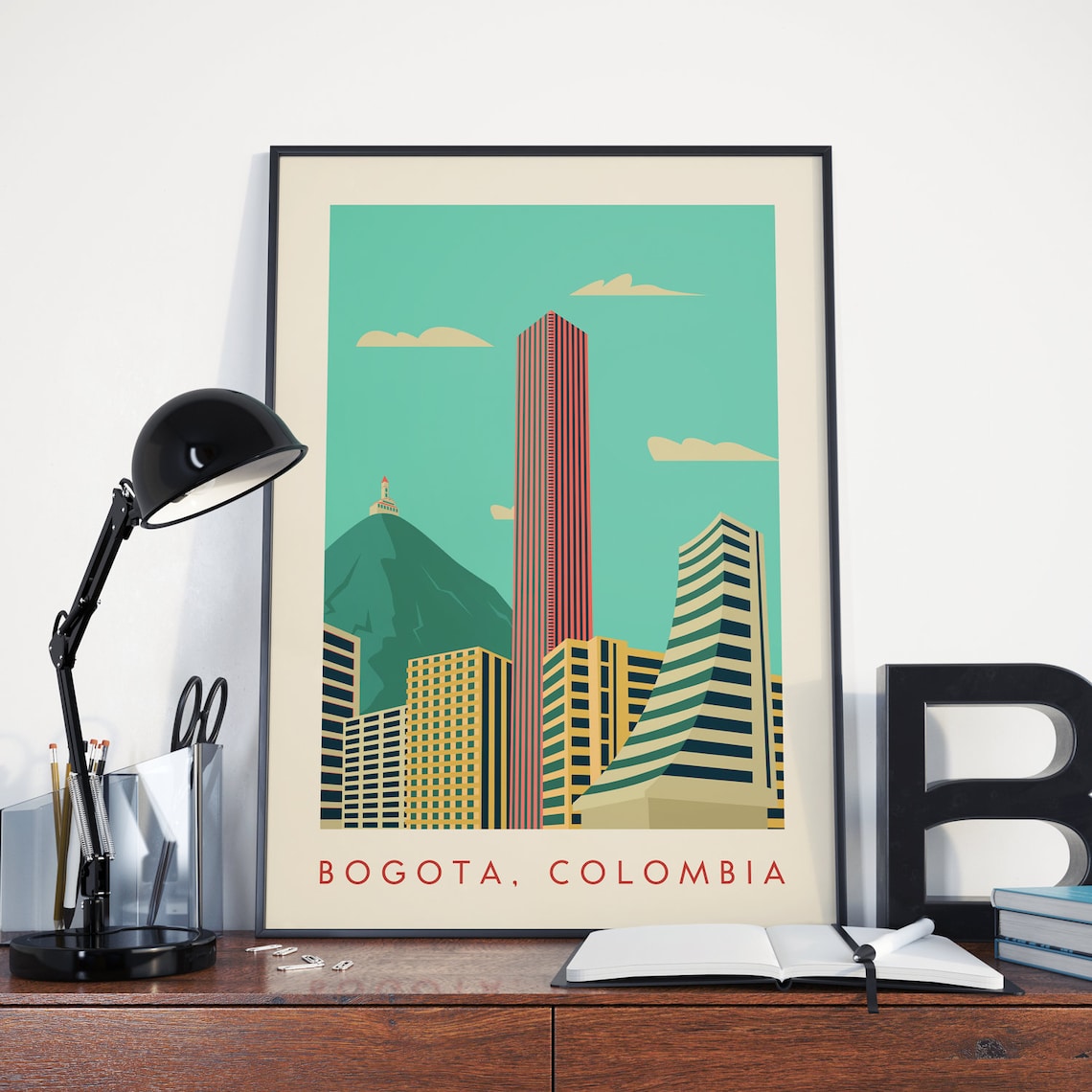Bogota Vintage Travel Poster, South America City Decor