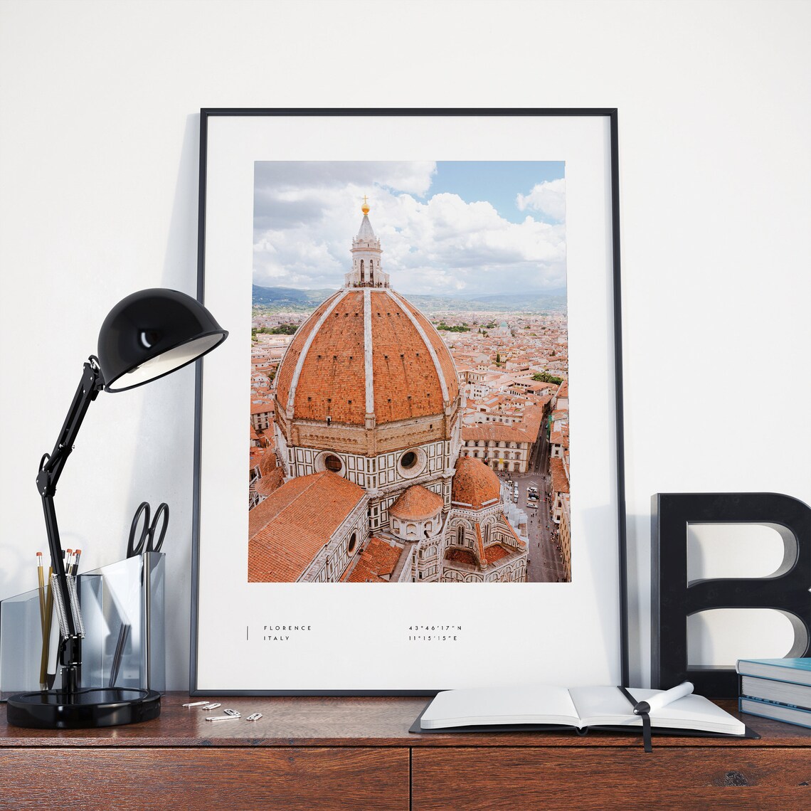 Florence Coordinates Travel Poster, Duomo Italy