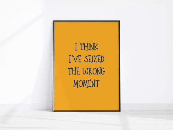 Ive Seized The Wrong Moment Apartment Wall Art Sarcastic Quote Home Decor Cheeky Office Print Fun Kitchen Poster Funny Dorm