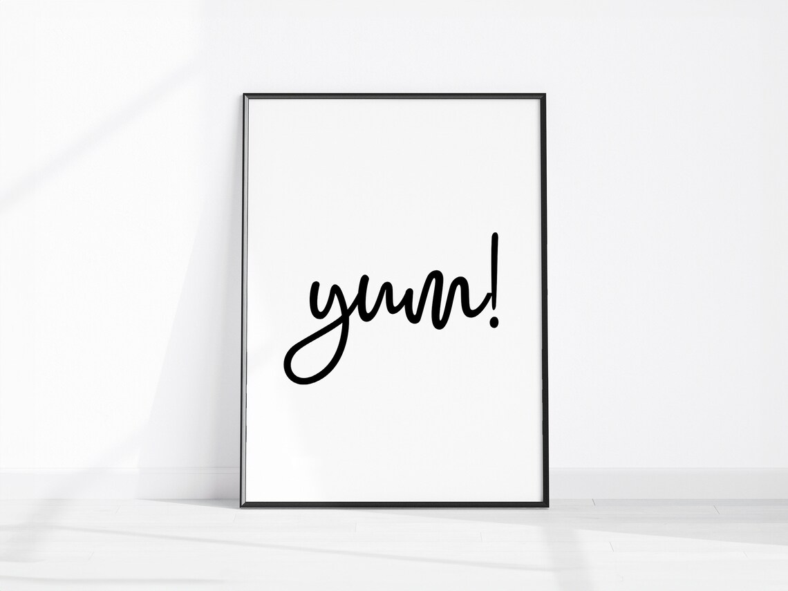 Yum Kitchen Sign Wall Art Home Decor Prints Food Lover Gift For Her Cooks