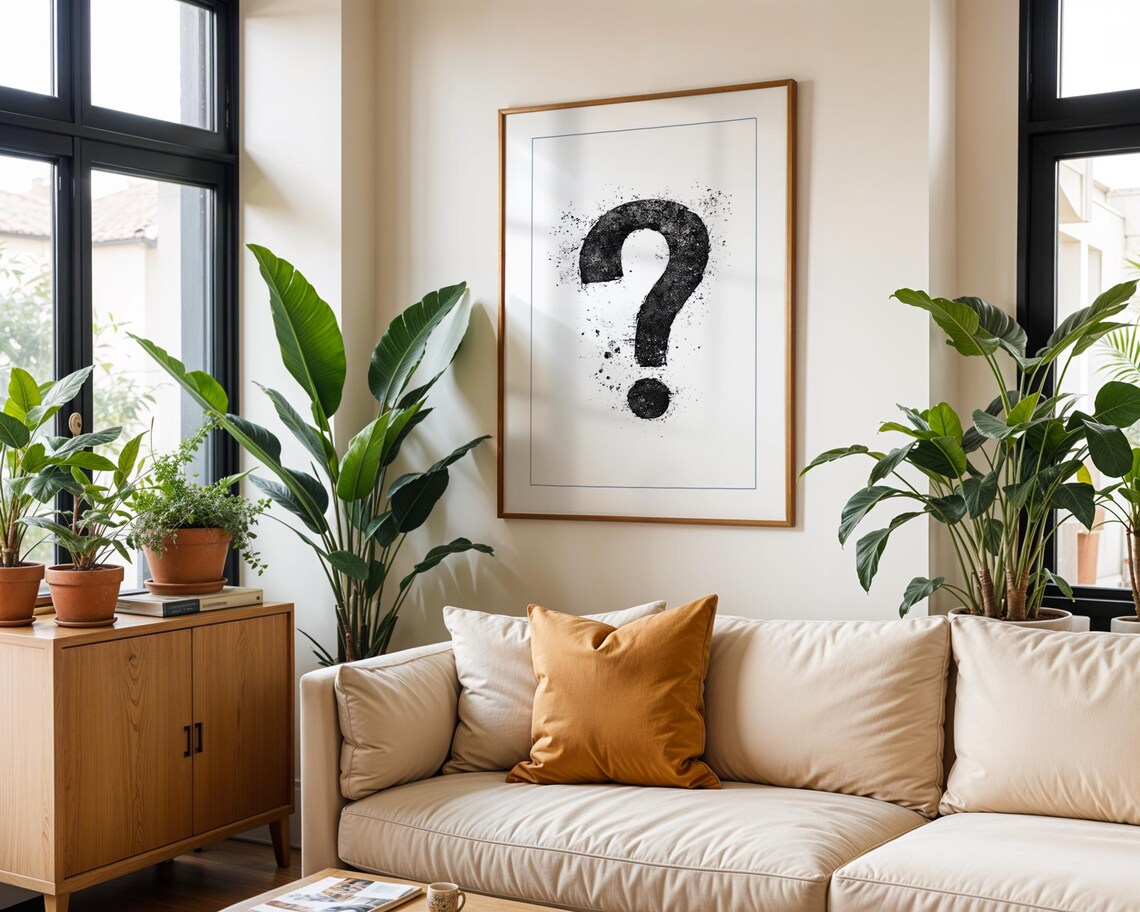 Question Mark Art, Distressed Minimalist Typography - Image 5