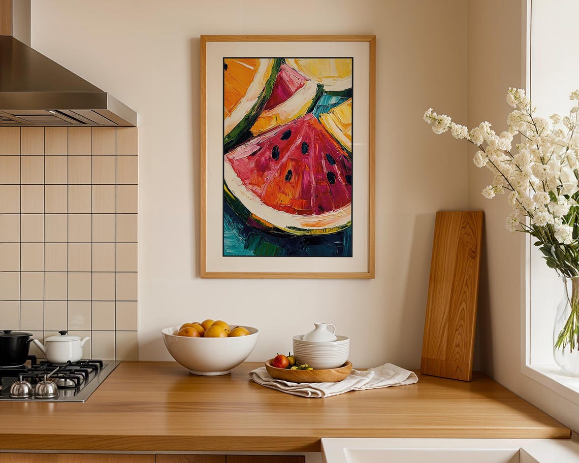 Watermelon Slices Tropical Summer Food Art Print - Image 5