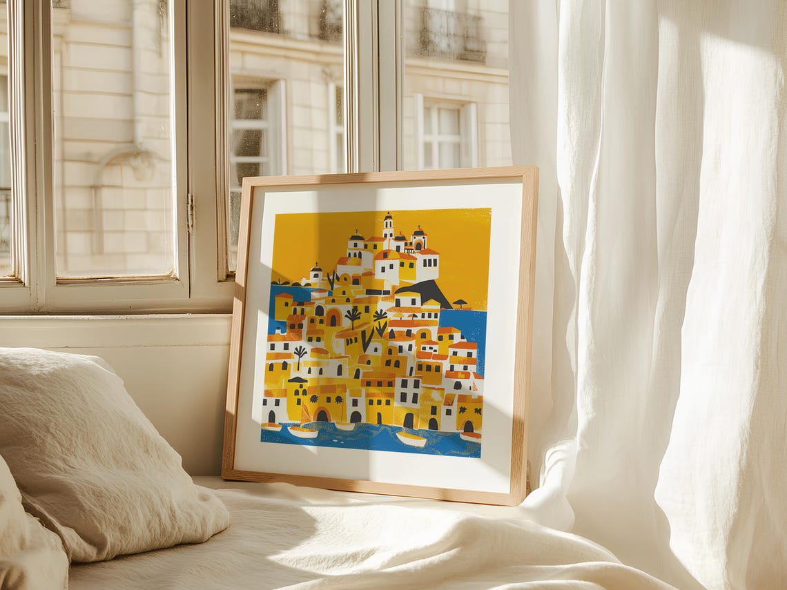 Mediterranean City Coastal Village Art Print