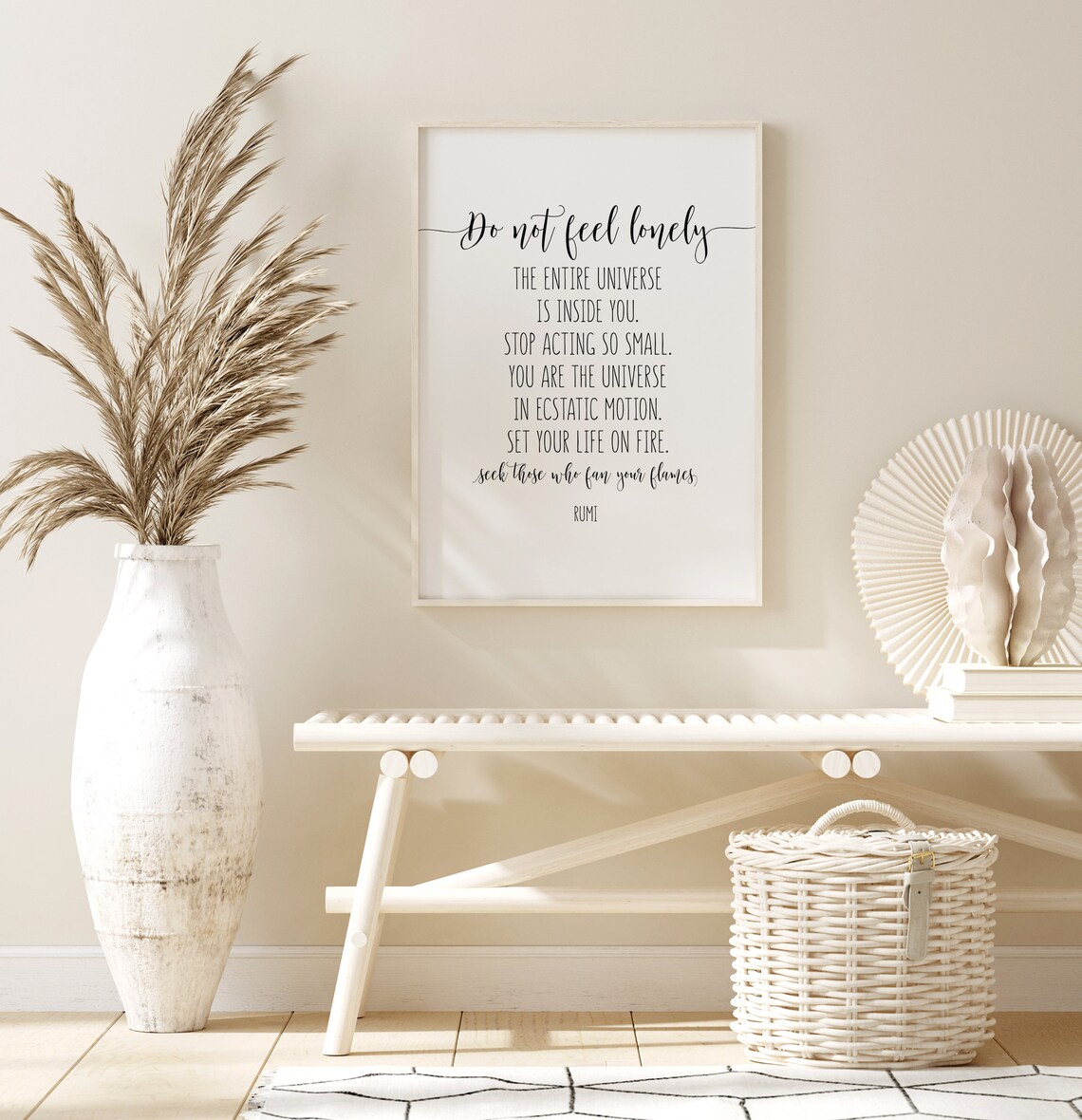 Rumi Do Not Feel Lonely Universe Inside You Quote Art Poster - Image 2