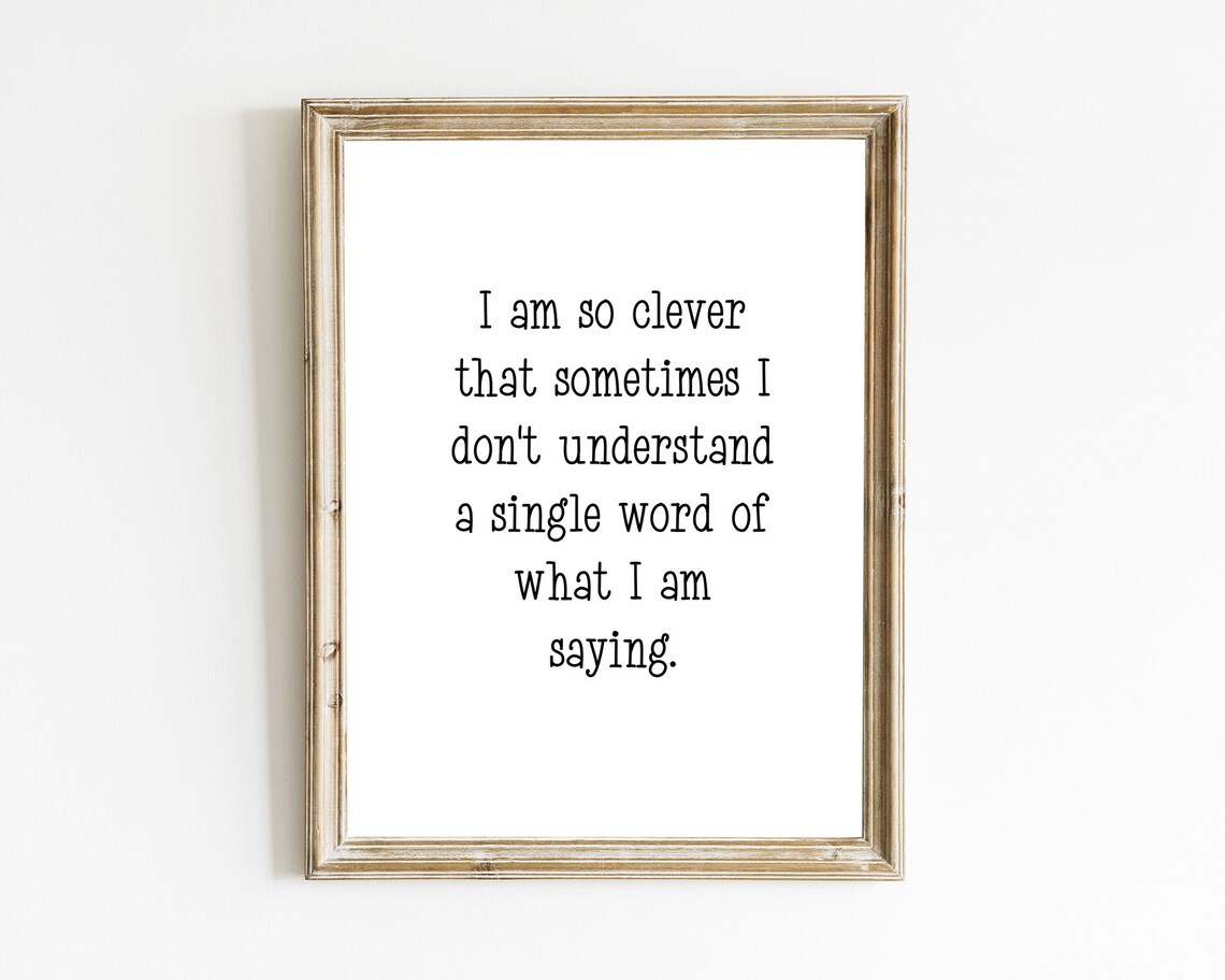 Oscar Wilde I Am So Clever I Dont Understand What I Say Witty Quote Wall Art - Image 2