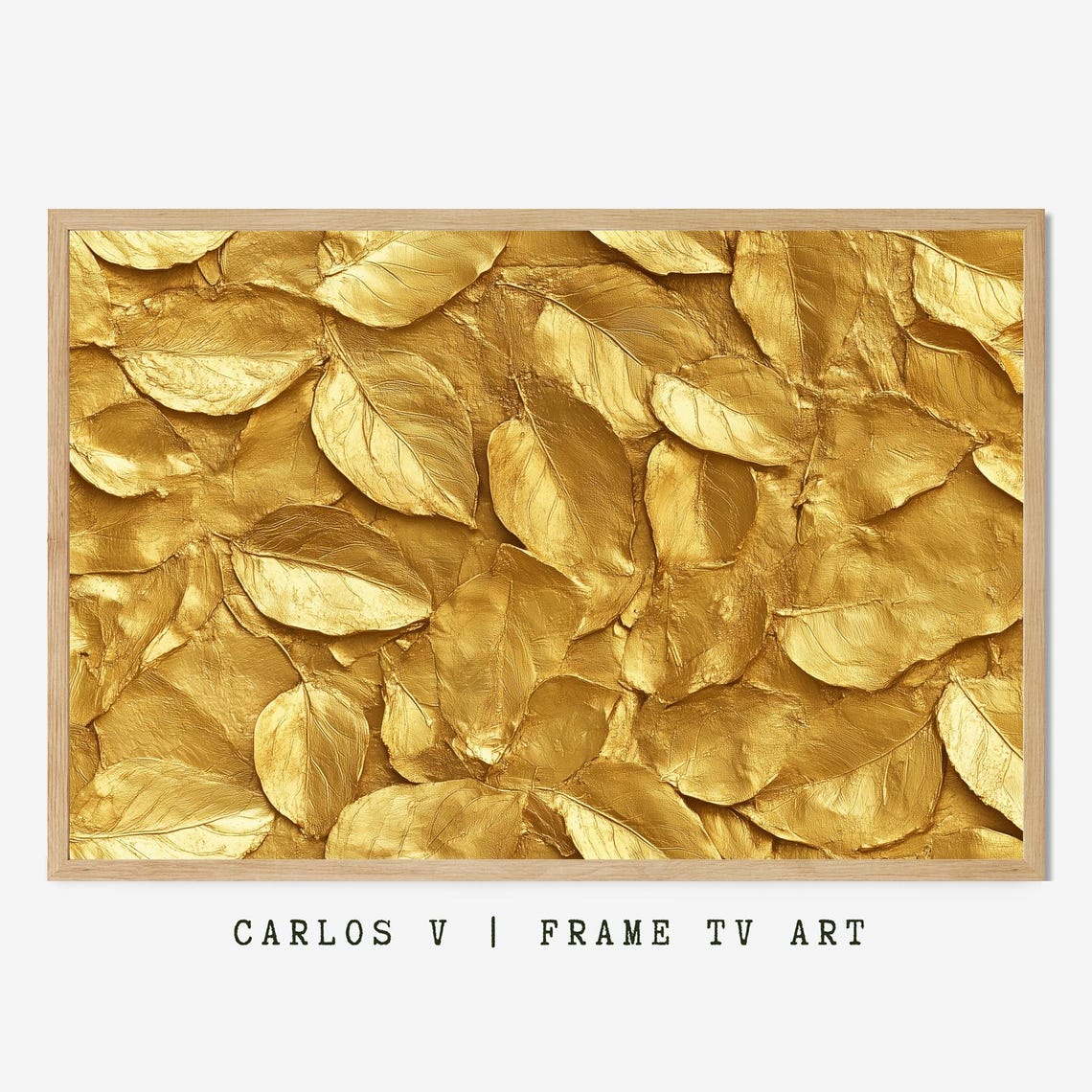 Golden Leaf Textured Background Elegant Nature Botanical Wall Art