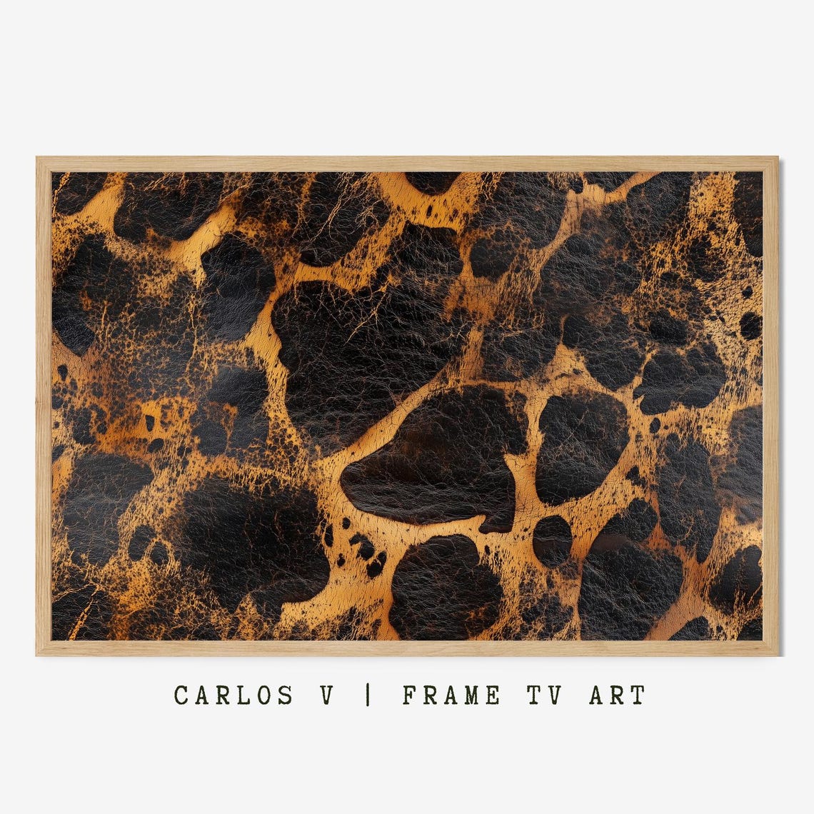 Vintage Leopard Spot Pattern on Rich Amber Wildlife Art Poster
