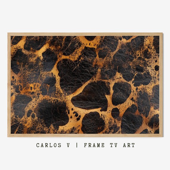 Vintage Leopard Spot Pattern on Rich Amber Wildlife Art Poster