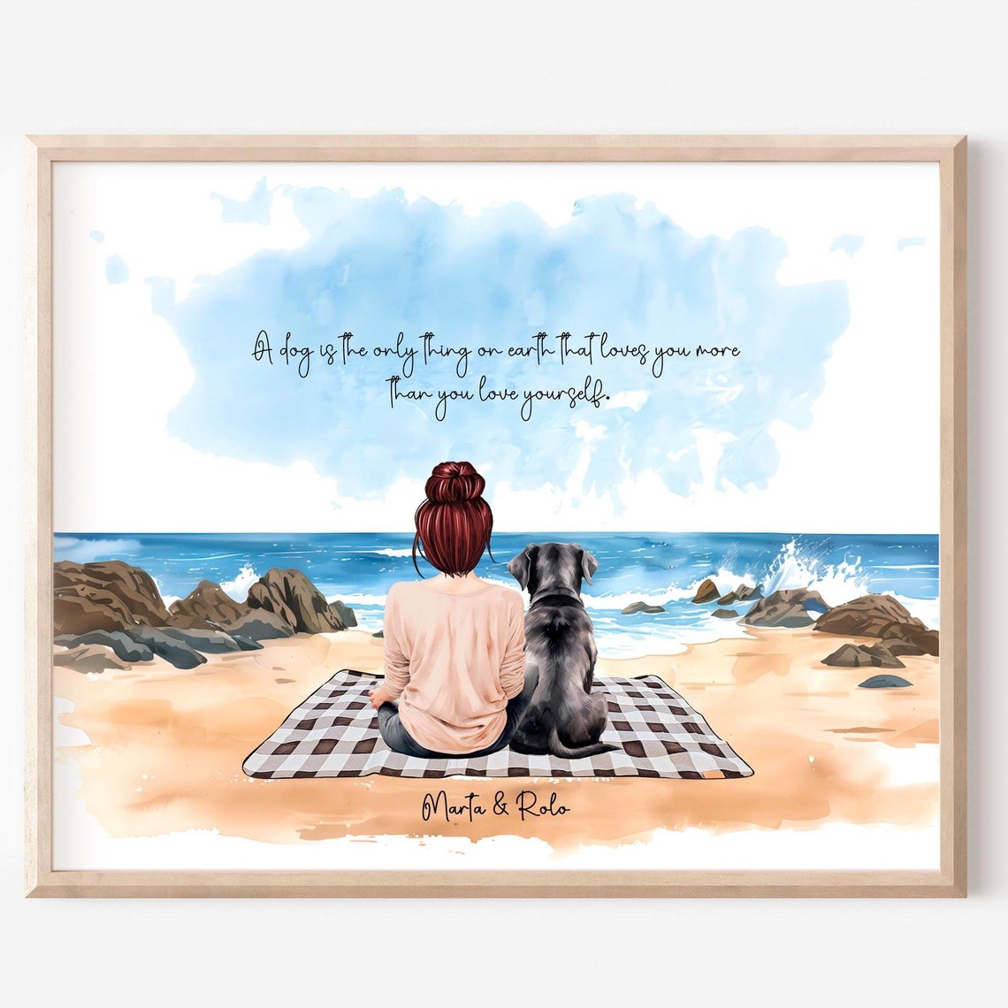 Girl And Dog Print Dog Mom Gift Fur Mom Bereavement Gifts Pet Memorial Print Dog Loss Gift Pet Sympathy Gift Dog Passing Away