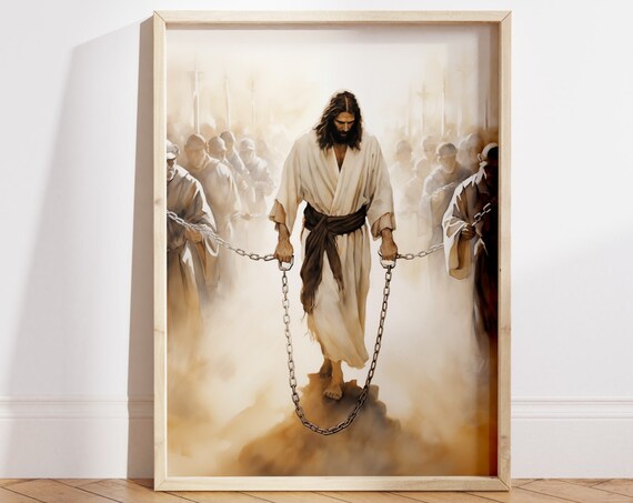 Jesus in Chains Watercolor Passion of Christ Christian Art Print