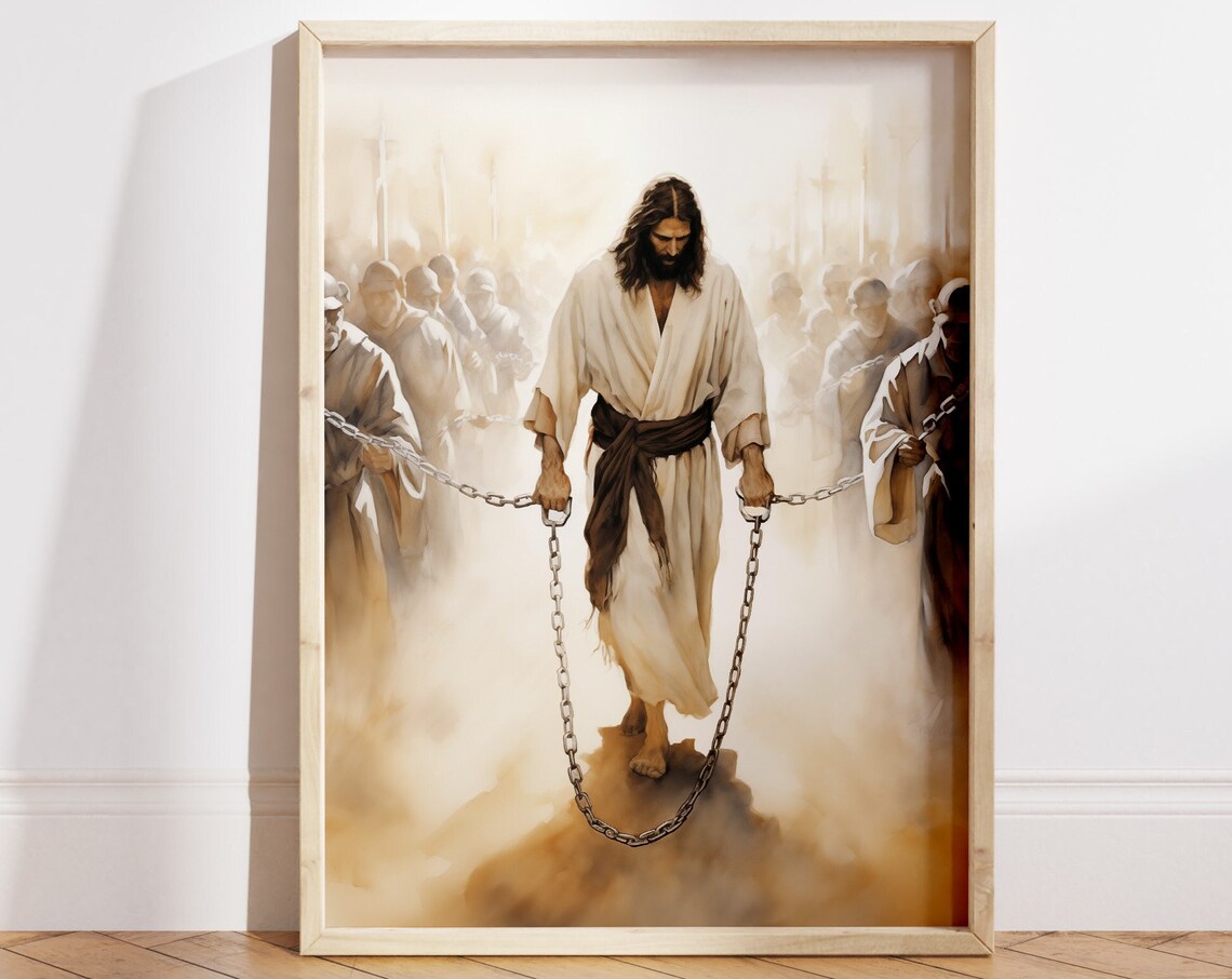 Jesus in Chains Watercolor Passion of Christ Christian Art Print