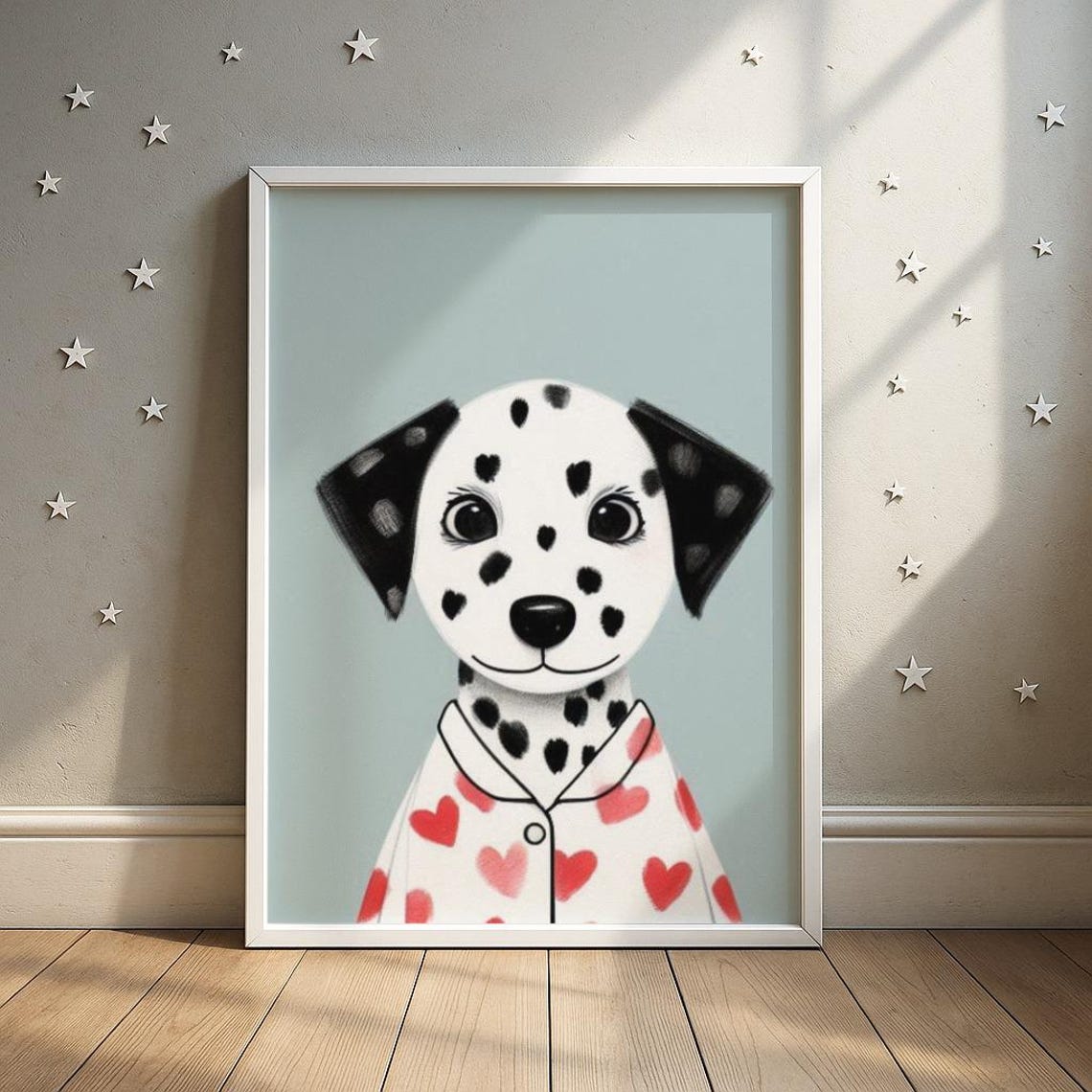 Dalmatian Dog Print Cute Nursery Art Kids Room Decor Wall